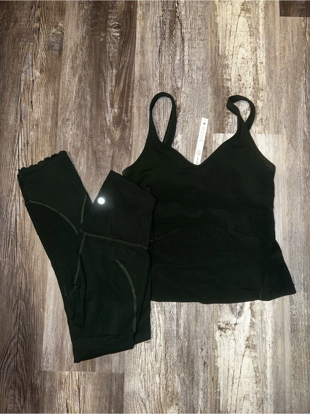 Lululemon align tank and pants set in Everglades green